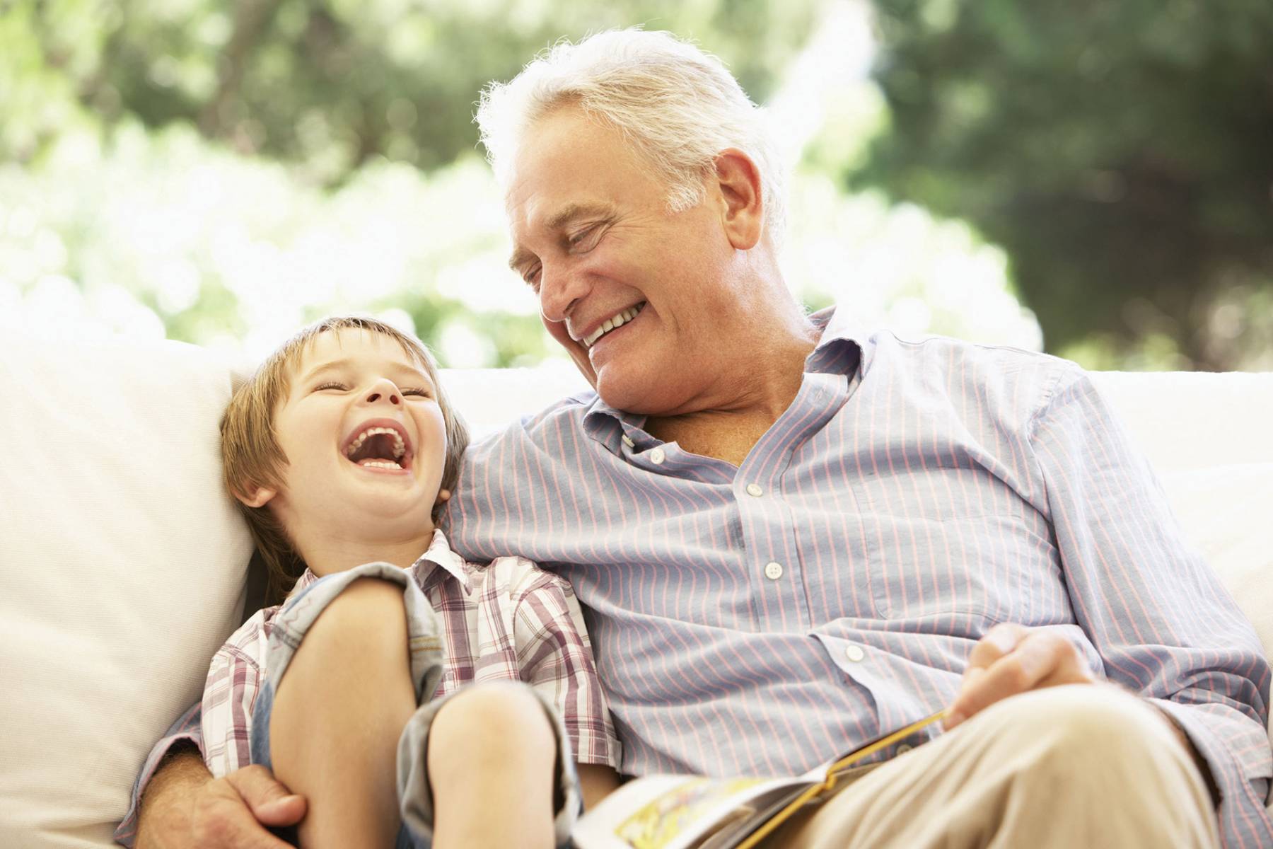 Elder Care in Georgia - Grandpa and Boy Laughing