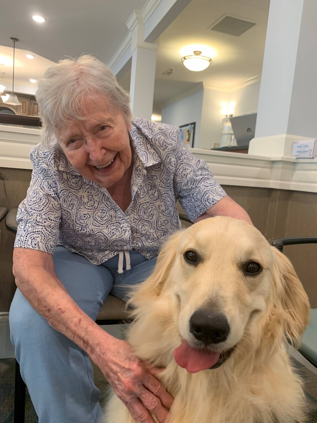 Assisted Living Resident with House Dog