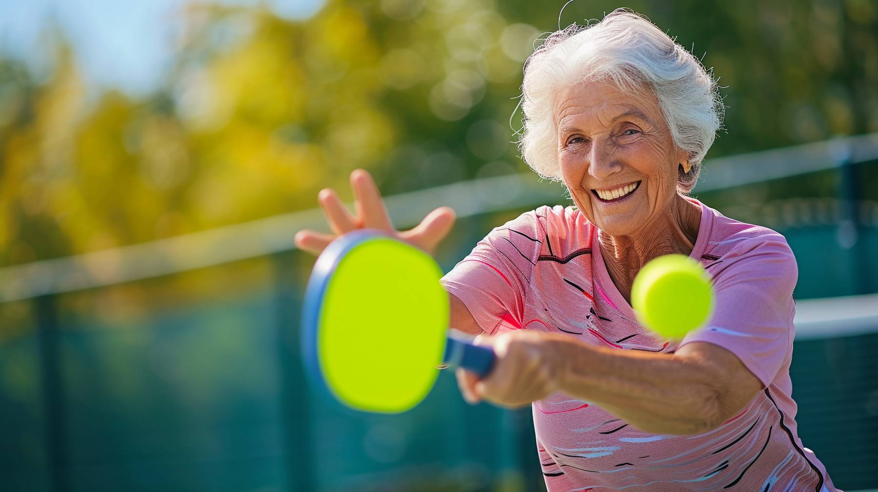 senior playing pickle ball - Independent Senior Living